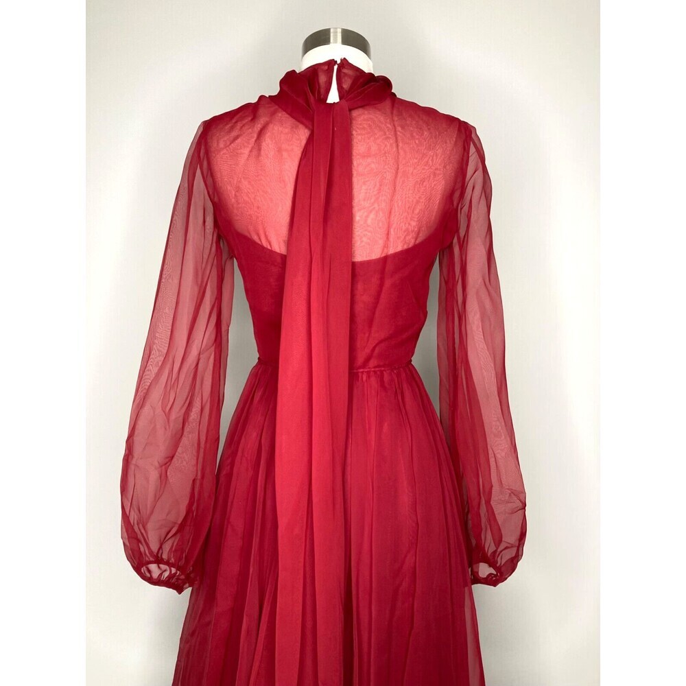 Lillie Rubin Dress Vest Set Vintage Red Long Sleeve Chiffon Hocus Pocus - Picture 15 of 16